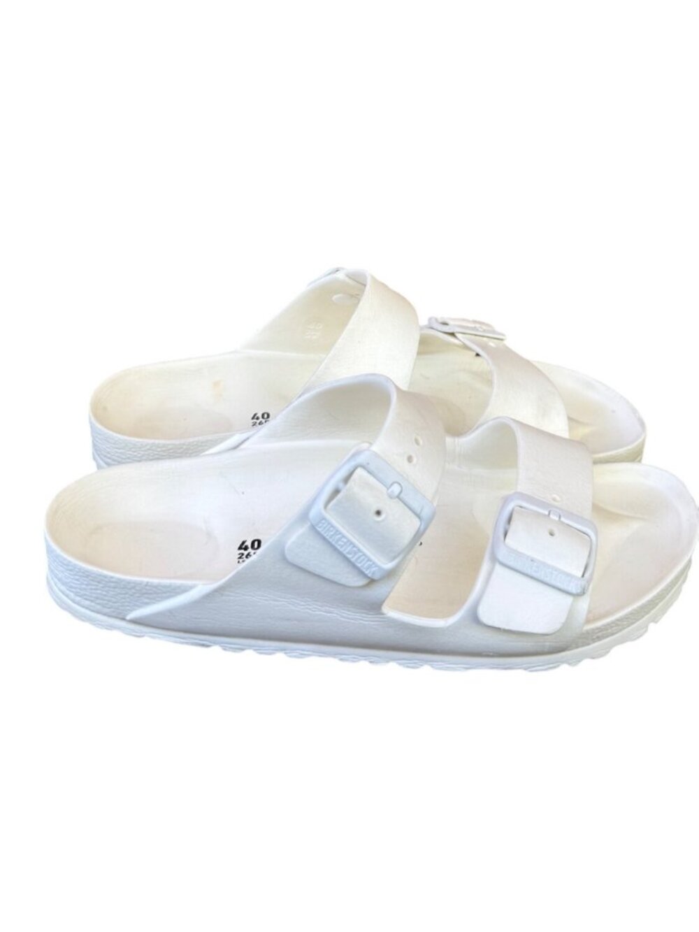 Birkenstock Arizona EVA Sandals White Sz EU 40 US L9 M7 Women Double Strap